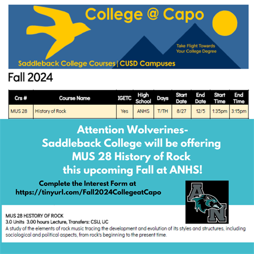 College @ Capo Fall 2024 ANHS